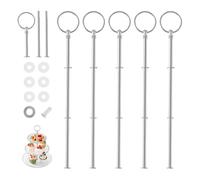 YZROHYI 5 Pezzi 3 Piani Supporto per Vassoi Torte,Alzata per Torta Metallo,Supporti per Torte,Cake Stand Metallo,Alzatine per Torte,Piatto Alzata per Torta,Accessor per Cupcakes per Matrimoni, Feste