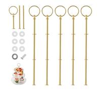 YZROHYI 5 Pezzi 3 Piani Supporto per Vassoi Torte,Alzata per Torta Metallo,Supporti per Torte,Cake Stand Metallo,Alzatine per Torte,Piatto Alzata per Torta,Accessor per Cupcakes per Matrimoni, Feste