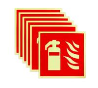YZROHYI 6 PCS Cartello Estintore Adesivo 15x15 CM,Cartelli Segnaletica Sicurezza Estintori,Extintor PVC Autoadesivo Fotoluminescente,Fire Extinguisher Sign,Segnaletica di Protezione Antincendio
