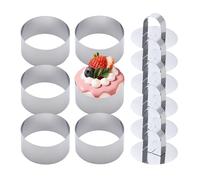 YZROHYI 6 Pezzi Coppa Pasta per Torte 8 cm,Anelli Dessert,Anelli per Torte Riutilizzabili,Coppapasta Tondi Acciaio Inox,Coppa Pasta Per Hamburger,Stampo per Cheesecake Piccolo per Dolci, Mousse