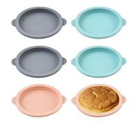YZROHYI 6 Pezzi Stampo Torta Silicone Rotondo 12 CM,Stampo Pancake Friggitrice Ad Aria,Tortiera in Silicone da Forno,Cake Mold,Tortiera Per Tiramis,Stampi Rotondi per Dolci,Teglia Muffin
