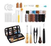 YZROHYI Kit da Cucito in Pelle,Set Cucito da Viaggio Piccolo con 49 Accessori per Cucito Sarta,Aghi e Filo per Cucire a Mano,Sewing Kit Rammendo,Set Cucito Casa Professionale,Scatola Cucito Completa