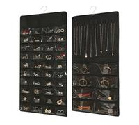 YZROHYI Porta Collane da Armadio,Portagioie da Appendere Al Muro,Appendi Orecchini da Parete,Hanging Jewelry Organizer,Organizzatore Collane con Ganci,Earring Holder per Braccialetto - Nero