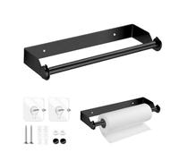 YZROHYI Porta Scottex da Parete Acciaio 28 cm,Porta Rotolo da Muro Cucina,Portarotolo Bagno Adesivo,Porta Rotolo Carta Asciugatutto,Portascottex da Appendere con Viti,Kitchen Roll Holder per Casa