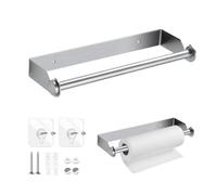YZROHYI Porta Scottex da Parete Acciaio 28 cm,Porta Rotolo da Muro Cucina,Portarotolo Bagno Adesivo,Porta Rotolo Carta Asciugatutto,Portascottex da Appendere con Viti,Kitchen Roll Holder per Casa