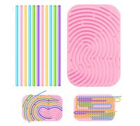 YZROHYI Tavola di Attività Sensoriale,Gioco Sensoriale Portatile in Silicone,Sensory Activity Board Silicone,Giochi Sensoriali Autismo con 11 Corde,Fidget Toys Kids per ADHD, Autismo, Antistress