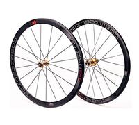 YZSMD Fibra di Carbonio Wheels Wheelst Wheelst Wheels Bike Rout Bike Set Front 2 Retro 4 Retro a Doppia Parete a Doppia Parete C/V Brano per Biciclette Freno (Colore: Silver Hub) ),