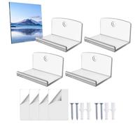 yztju Acrylic Record Display Shelf - 4 pezzi Wall Mount Organizer, Album Collectible Comic Book Holder, Living Room Bedroom Picture Shelf | Kids Bookcase Top Display, Vinyl Collection Showcase Home