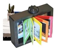 yztju Cornice Girevole Per Foto | Portafoto Girevole A Libro,Portafoto A 360 Gradi Con Manovella E 12 Scomparti Per Decorazione Tavolo Camera Da Letto Soggiorno Regalo Per Padre Coppie Amici Famiglia