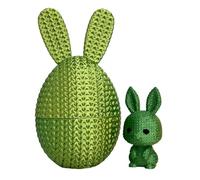 yztju Hand Woven Easter Decor - Bunny Figure Egg Crafts Set, Handwoven Easter Decorations for Home Cabinet Windowsill Bookshelf Holiday Party Dining Table | Front Porch Welcome, Bedside Table Accent