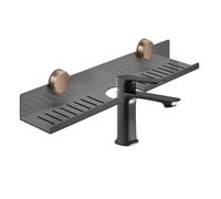 yztju Mensola sospesa al rubinetto del bagno - Organizzatore da parete per bagno | Organizzatore in acciaio al carbonio rimovibile con ventose per conservazione, profumi e decorazioni