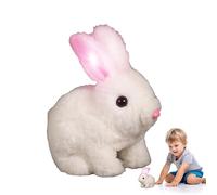 yztju Salting Bunny Toy, Saltando Bunny - Rimbalzando Coniglietto Coniglietto Animali Ripieni Realistici - Saltare, Contrazione Naso, Orecchie Che Si Muovono, Saltando Animale Robotico Con