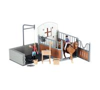 yztju Set di fattori di modello - Collezione di figurine a cavallo, Farm Play Fence Animals | Giocattolo stabile realistico per i bambini che apprendono, fantasioso kit di gioco di ruolo per ragazzi
