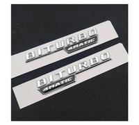 yzw6688 Adesivo distintivo for bagagliaio posteriore for auto nero cromato 3D in ABS Logo GLC 43 BITURBO 4MATIC Emblema compatibile con accessori GLC43 / X253 (Color : Fender Silver 2pcs)