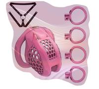 YZWDQYHDYS Gabbia Fitness a Nido d'Ape, Accessori per Il Fitness con 4 Anelli ad Arco e 1 Cintura Regolabile, Gabbia Speciale Leggera e Traspirante -A61IT (B:Rosa, B:Nano)