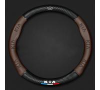 YZWDSFP Coprivolante in Pelle per Kia Sportage R, Copri Volante Antiscivolo Traspirante Durevole, Auto Protezione Custodia Volante Cover, Accessori Auto Interno,Brown-O