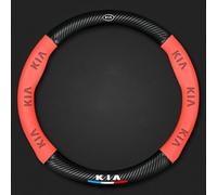 YZWDSFP Coprivolante in Pelle per Kia Sportage R, Copri Volante Antiscivolo Traspirante Durevole, Auto Protezione Custodia Volante Cover, Accessori Auto Interno,Red-O