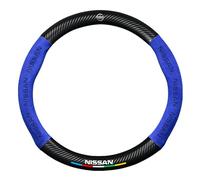 YZWDSFP Coprivolante in Pelle per Nissan D22, Copri Volante Antiscivolo Traspirante Durevole, Auto Protezione Custodia Volante Cover, Accessori Auto Interno,O-Blue