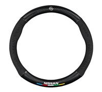 YZWDSFP Coprivolante in Pelle per Nissan Qashqai, Copri Volante Antiscivolo Traspirante Durevole, Auto Protezione Custodia Volante Cover, Accessori Auto Interno,O-Black