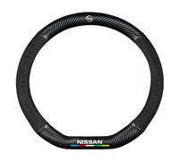 YZWDSFP Coprivolante in Pelle per Nissan Qashqai, Copri Volante Antiscivolo Traspirante Durevole, Auto Protezione Custodia Volante Cover, Accessori Auto Interno,D-Black