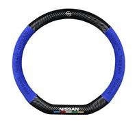 YZWDSFP Coprivolante in Pelle per Nissan Qashqai, Copri Volante Antiscivolo Traspirante Durevole, Auto Protezione Custodia Volante Cover, Accessori Auto Interno,D-Blue
