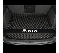YZWDSFP Tappetini per Bagagliaio Auto per KIA Sportage 2022-2024, in Pelle Impermeabile Antiscivolo Tappetino Bagagliaio Antipolvere, Vasca Baule Protezione Interni Accessori,Black Beige