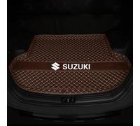 YZWDSFP Tappetini per Bagagliaio Auto per Suzuki S-Cross 2014-2024, in Pelle Impermeabile Antiscivolo Tappetino Bagagliaio Antipolvere, Vasca Baule Protezione Interni Accessori, Coffee