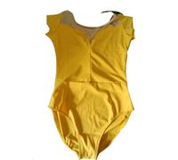 YZWHKJ Abito da Danza Classica Bambina Body da Danza Classica A Maniche Corte for Adulti, Ginnastica Basic Nero/Bianco, Abbigliamento Yoga for Donne, for Ballerine, Tuta for Ragazze(Yellow,XXL)