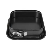 YZWHKJ Tortiera Cerniera,Tortiera Apribile Teglia da Forno Antiaderente Quadrata in Metallo, teglia da Forno a Molla, Anti-Perdita, con Base Rimovibile, Stampo da Cucina(Square)