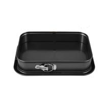 YZWHKJ Tortiera Cerniera,Tortiera Apribile Teglia da Forno Antiaderente Quadrata in Metallo, teglia da Forno a Molla, Anti-Perdita, con Base Rimovibile, Stampo da Cucina(Rectangular)