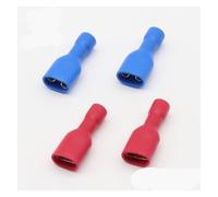 YZWRWRMKTB 200 pezzi di connettori for cavi di giunzione completamente isolati da 6,3 mm, terminali elettrici a crimpare, 100 e 100 blu, set di kit