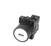 YZWRWRMKTB 22mm XB2-EA Push Button Switch Start/Stop Black/White Arrow 10A/415V Self-Reset/Momentary Symbol Button Switch(White-01)