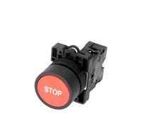 YZWRWRMKTB 22mm XB2-EA Push Button Switch Start/Stop Black/White Arrow 10A/415V Self-Reset/Momentary Symbol Button Switch(Stop)