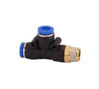 YZWRWRMKTB 50PCS PD Tee Air Pneumatic Fittings Quick Connector 4mm 6mm 8mm 10mm 12mm To Male Thread M5" 1/8" 1/4" 3/8" 1/2"(PD8-01)
