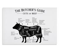 YZWRWRMKTB Beef Cuts Chart Poster - Butcher's Guide to Steak & Roast Cuts | Educational Kitchen Wall Art for Home Cooks, Grill Masters, Restaurant Decor(Framed,12x18inch(30x45cm))