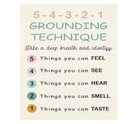 YZWRWRMKTB Calming Strategies Art Print, Mindfulness Based Canvas Poster for Office Decor, Wellness Center, Counseling Room Wall Art(Unframed,12x18inch(30x45cm))