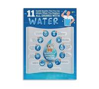 YZWRWRMKTB Drink More Water Motivational Poster Fun Hydration Reminder Healthy Lifestyle Canvas Wall-Art For Office Gym Decor(Unframed,16x24inch(40x60cm))
