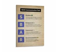 YZWRWRMKTB Educational SBAR Poster for Nursing Students Patient Communication Guide Canvas Print Office Gift(Framed,12x18inch(30x45cm))