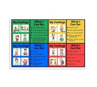 YZWRWRMKTB Emotional Regulation Poster - Self-Regulation Zones Chart, ASD Support Tools for Counselor Office, Therapy(Framed,12x18inch(30x45cm))