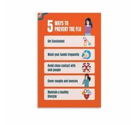 YZWRWRMKTB Fight Cold Flu Health Guide Poster Informative Prevention Tips Chart Modern Wall Decor for Office School Clinic Living Room(Framed,12x18inch(30x45cm))