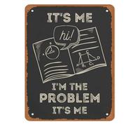 YZWRWRMKTB Funny Math Pun Metal Sign I’m The Problem It’s Me Science G lassroom Wall Decor Teacher Student Teen Middle High School Room Art 8 X 12 in