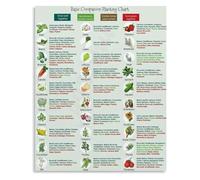 YZWRWRMKTB Garden Companion Planting Metal Sign Basic Chart Reference Guide Retro Wall-Art for Indoor Outdoor Kitchen Farmhouse Decor 8 X 12 in