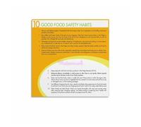 YZWRWRMKTB Guide to Safe Food Practices Canvas Posters, 6-Piece Wall Art Set, Modern Kitchen Dining Room Decor Gift(Framed,16x24inch(40x60cm))