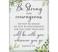 YZWRWRMKTB Inspirational Scripture Wall-Art Joshua 1 9 Bible Verse Print Christian Home Decor for Bedroom Office Living Room Nursery Religious Gift(Unframed,08x12inch(20x30cm))