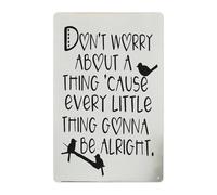 YZWRWRMKTB Little Birds Singing Everything Will Be Alright Vintage Metal Sign Rustic Tin Wall Plaque Home Decor 8 X 12 inch