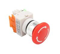 YZWRWRMKTB Momentary/Locking 22mm red Mushroom Head Emergency Stop Button Switch XB2 LAY37 NO/NC Alarm Button Switch(LAY37 Locking)