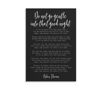 YZWRWRMKTB Motivational Literary Poster - Dylan Thomas “Do Not Go Gentle”, Quote Wall Art for Library, Reading Nook(Framed,12x18inch(30x45cm))