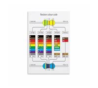 YZWRWRMKTB Nerd Wall Decor: Resistor Color Code Chart Poster - Funny for Engineer, Canvas Art Print for Game Room, Office Desk(Unframed,16x24inch(40x60cm))