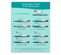 YZWRWRMKTB Postpartum Core Workout for Beginners Poster Safe Recovery Exercises Guide for Mothers Wall Decor(Unframed,08x12inch(20x30cm))