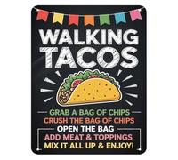 YZWRWRMKTB Rustic Walking Tacos Metal Sign Mexican Cooking Guide Chart for Kitchen Wall Decor Home Bar Cafe Fiesta Party Tin Art 8 X 12 inch